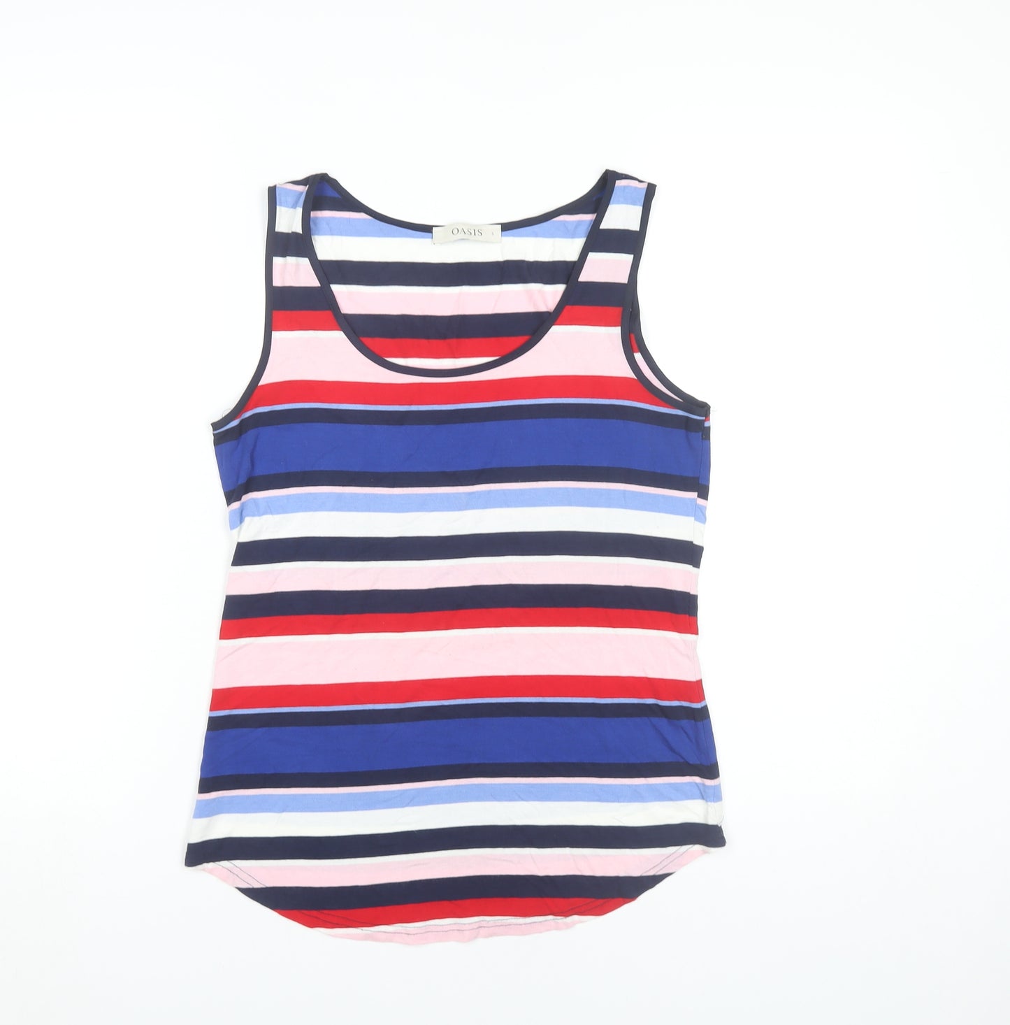 Oasis Womens Multicoloured Striped Tank Top S Scoop Neck