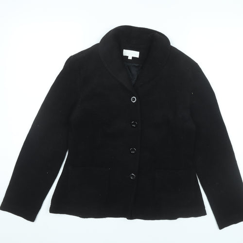 Vanilia Women’s Black Wool Blend Blazer Jacket Size 12