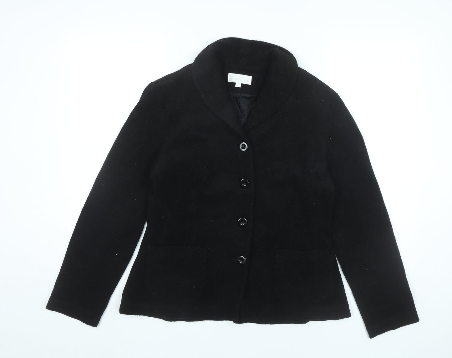 Vanilia Women’s Black Wool Blend Blazer Jacket Size 12