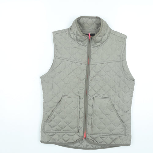 ICHI Womens Beige Quilted Waistcoat Gilet Vest S Lightweight