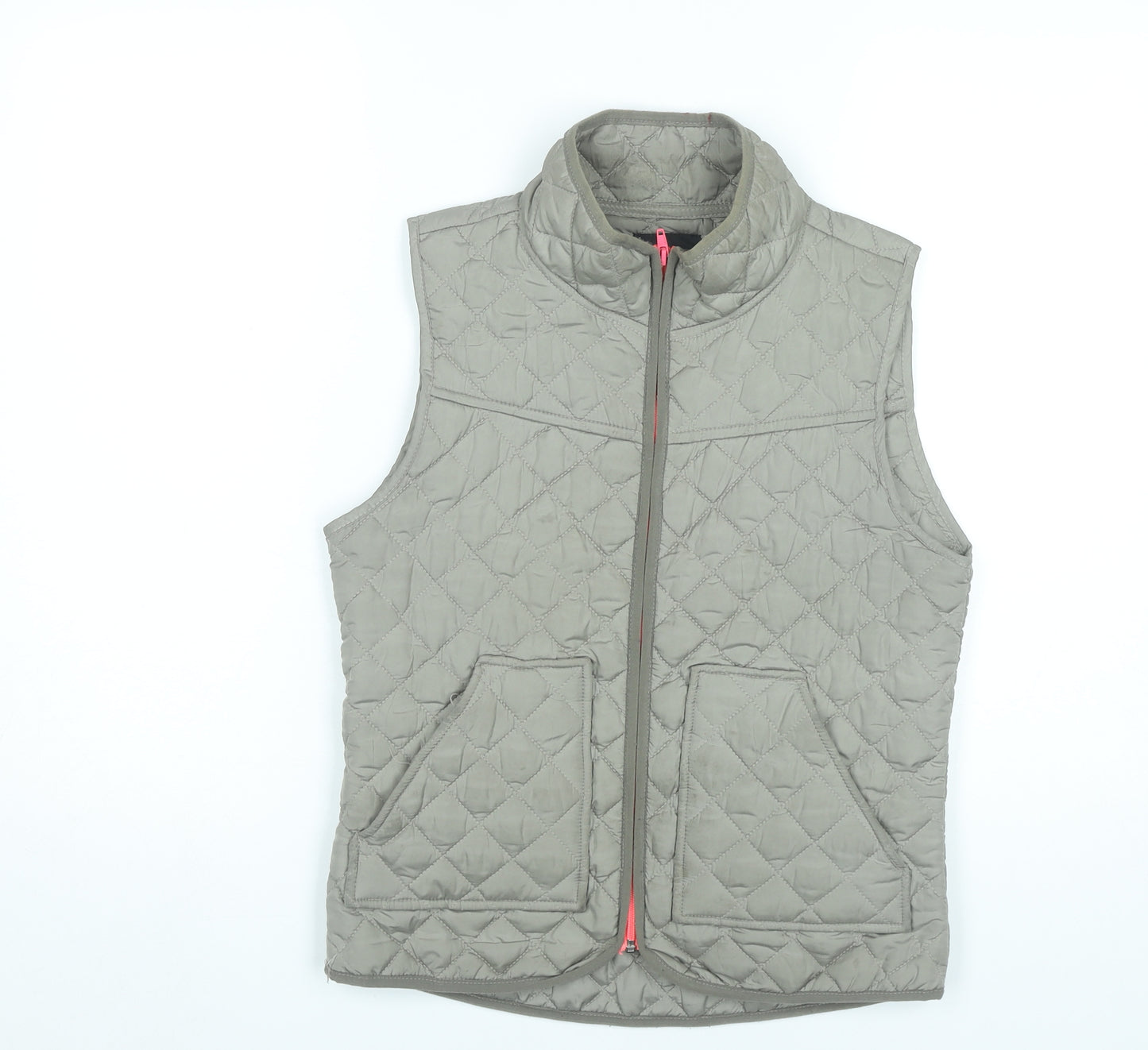 ICHI Womens Beige Quilted Waistcoat Gilet Vest S Lightweight