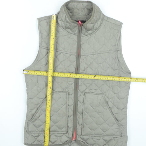 ICHI Womens Beige Quilted Waistcoat Gilet Vest S Lightweight