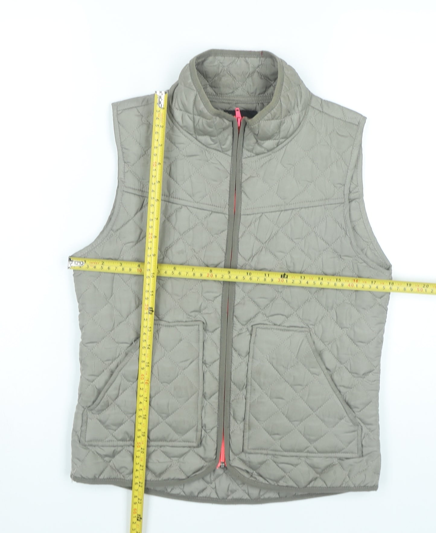 ICHI Womens Beige Quilted Waistcoat Gilet Vest S Lightweight