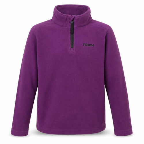 TOG24 Girls Purple Fleece Sweatshirt 7-8Y 1/4 Zip Mock Neck