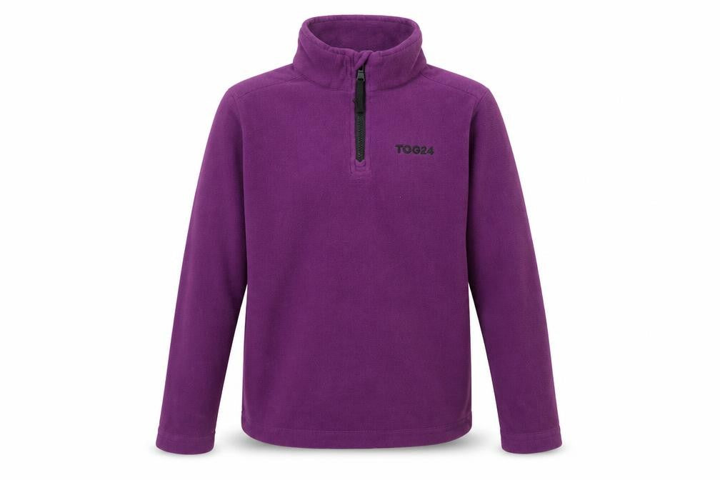TOG24 Girls Purple Fleece Sweatshirt 7-8Y 1/4 Zip Mock Neck