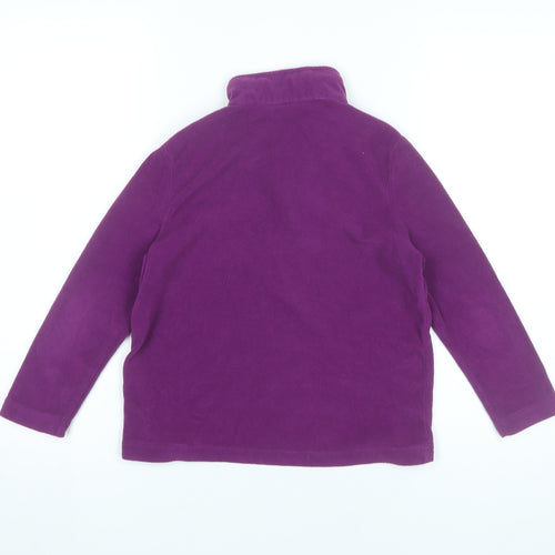 TOG24 Girls Purple Fleece Sweatshirt 7-8Y 1/4 Zip Mock Neck