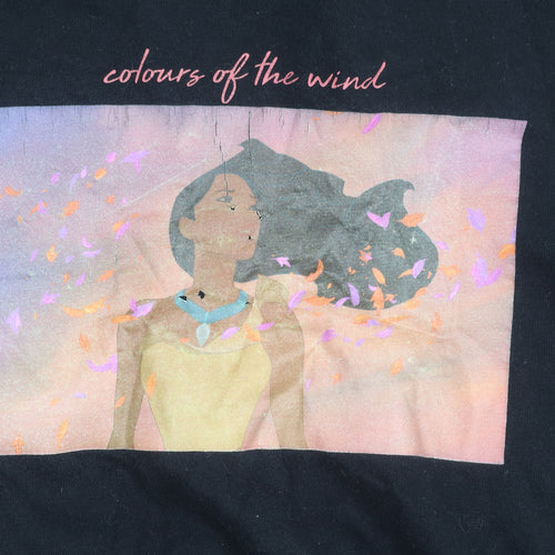 Disney Cropp Womens Black Pocahontas Hoodie Pullover S