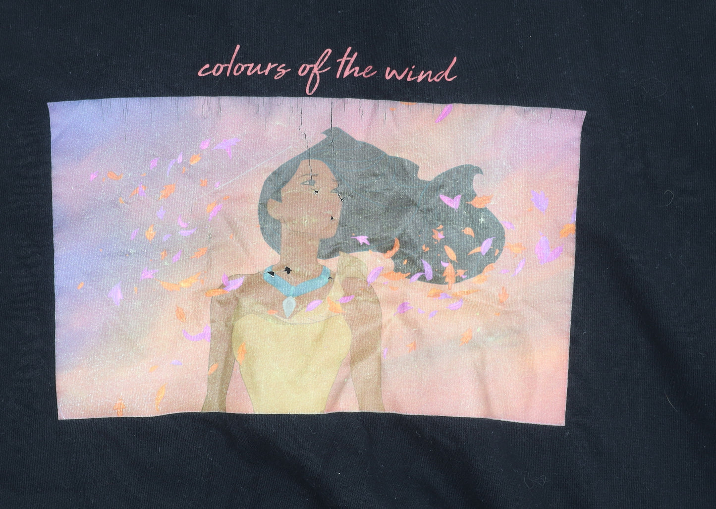 Disney Cropp Womens Black Pocahontas Hoodie Pullover S