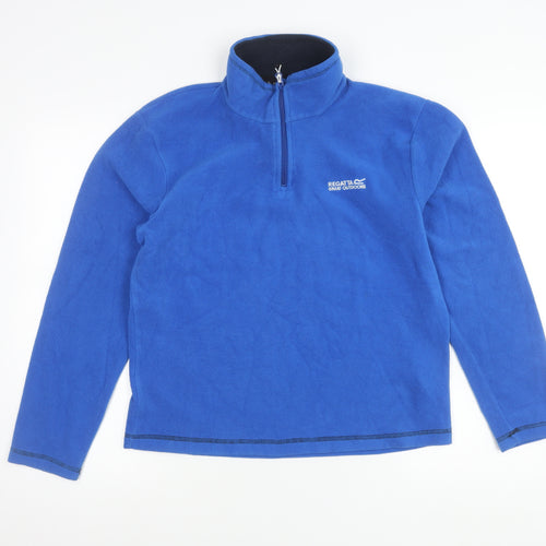 Regatta Mens Blue Small Pullover Fleece Sweatshirt 1/4 Zip Outdoor