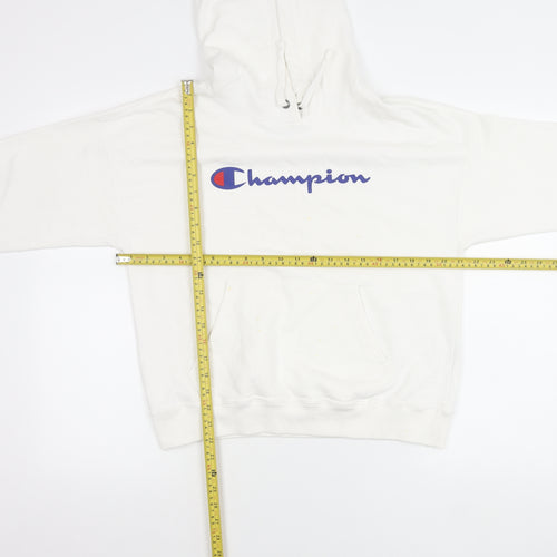Champion Womens White Pullover Hoodie Small Logo Sports Casual
