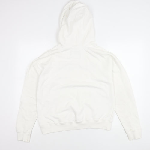 Champion Womens White Pullover Hoodie Small Logo Sports Casual