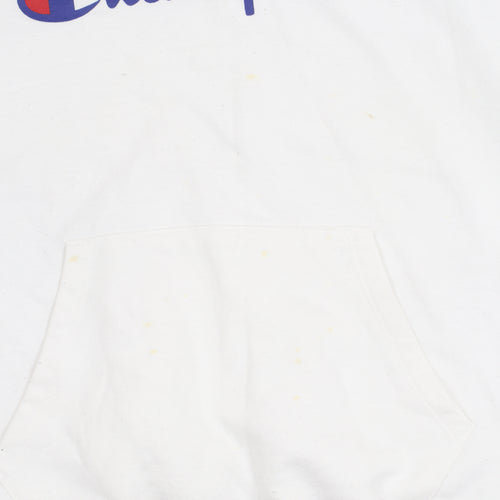 Champion Womens White Pullover Hoodie Small Logo Sports Casual