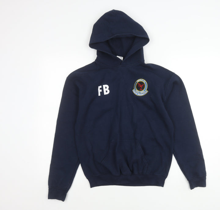 Gildan Boys XL Blue Pullover Hoodie Timperley FC Football Sportswear