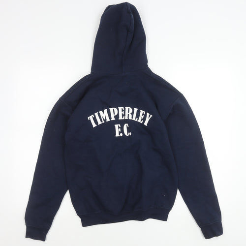 Gildan Boys XL Blue Pullover Hoodie Timperley FC Football Sportswear