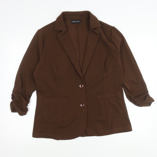 Mint Limit Women Brown Blazer Jacket Size L Polyester Two Button