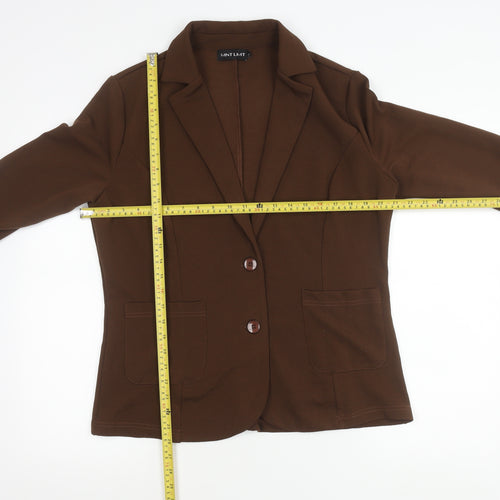 Mint Limit Women Brown Blazer Jacket Size L Polyester Two Button