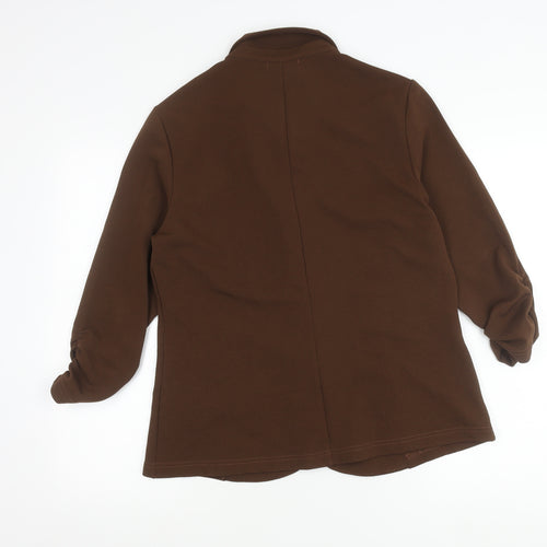 Mint Limit Women Brown Blazer Jacket Size L Polyester Two Button
