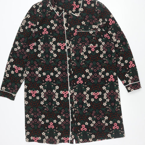 Dorothy Perkins Women’s Black Floral Shirt Dress UK18 Long Sleeve