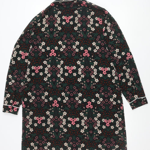 Dorothy Perkins Women’s Black Floral Shirt Dress UK18 Long Sleeve