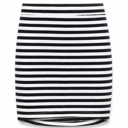 H&M Divided Womens Black White Striped Short Pencil Skirt S