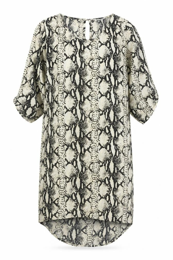 Dancing Leopard Women’s Black Beige Animal Print Shift Dress S