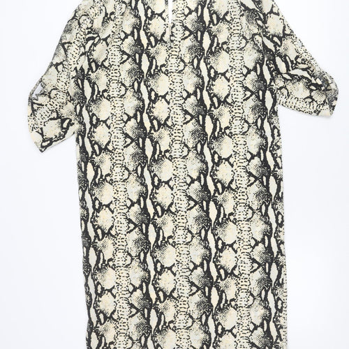 Dancing Leopard Women’s Black Beige Animal Print Shift Dress S