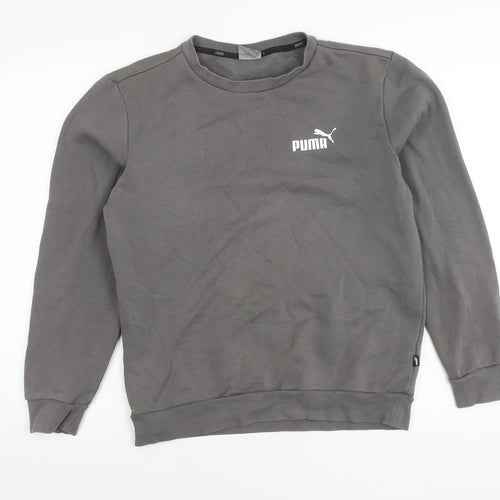 Puma Men’s Grey Small Sweatshirt Pullover Crew Neck Logo