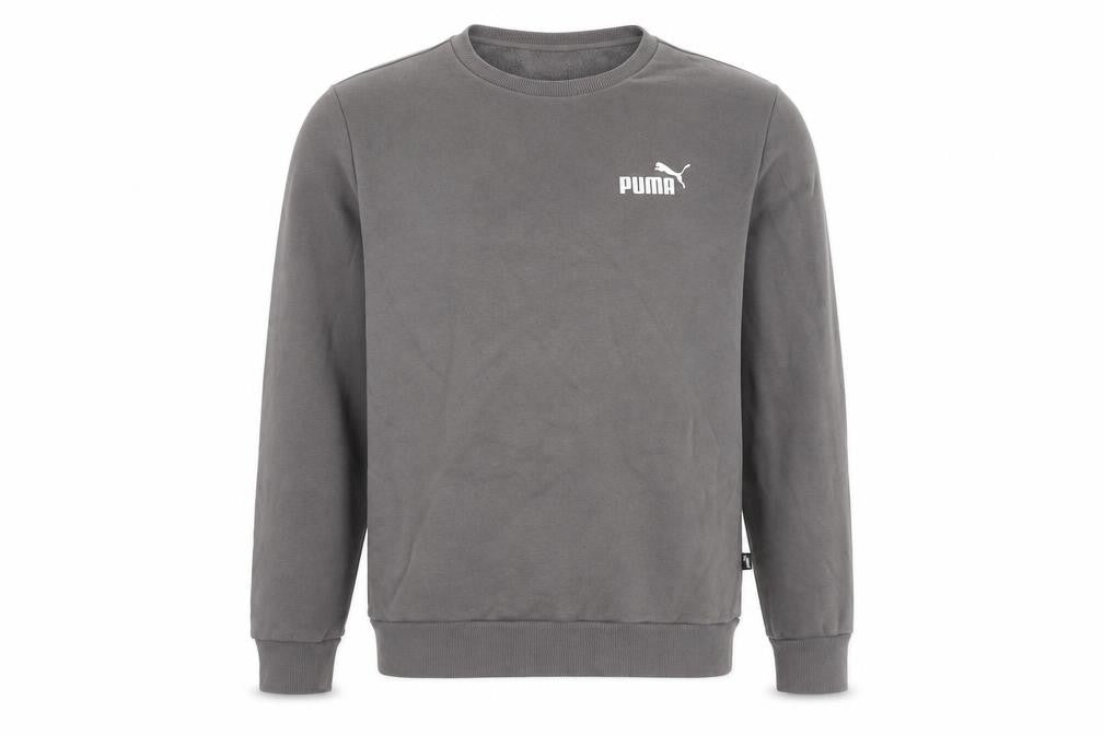 Front view of Puma Men’s Grey Small Sweatshirt Pullover Crew Neck Logo