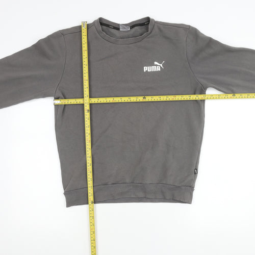 Puma Men’s Grey Small Sweatshirt Pullover Crew Neck Logo