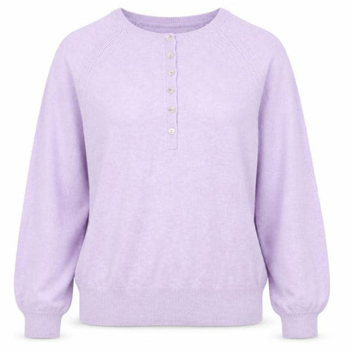 Marks and Spencer Womens Purple Henley Jumper M Long Sleeve Knit