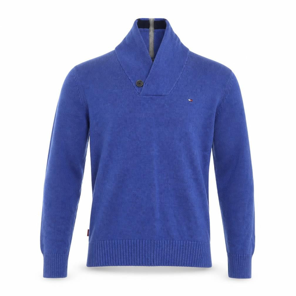Front view of Tommy Hilfiger Men’s Blue Cotton jumper S Long Sleeve