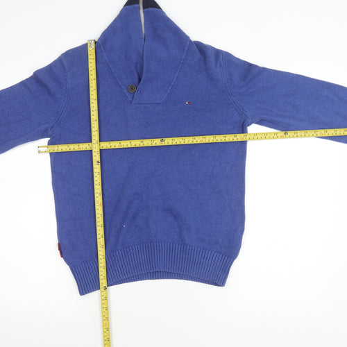 Tommy Hilfiger Men’s Blue Cotton Pullover Jumper S Long Sleeve
