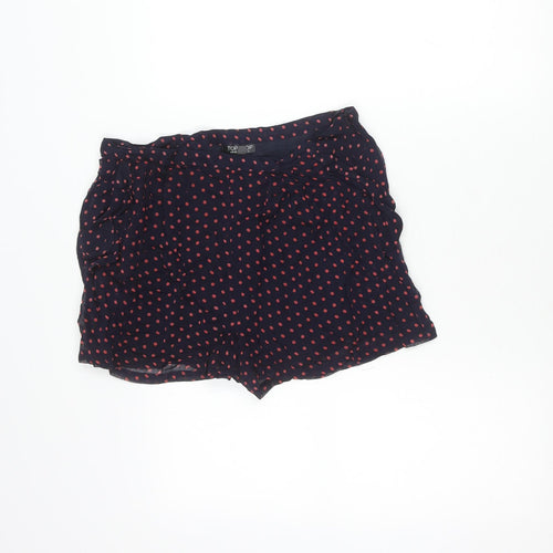 Topshop Womens Navy Blue Polka Dot Culotte Shorts Size 12