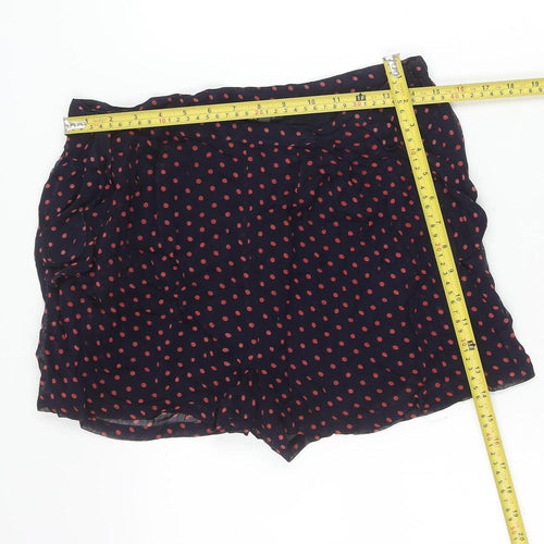 Topshop Womens Navy Blue Polka Dot Culotte Shorts Size 12