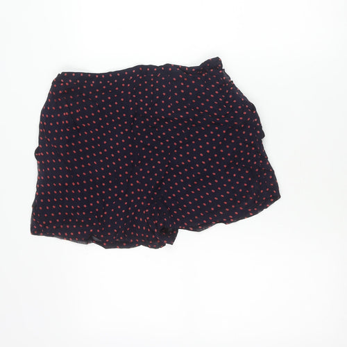 Topshop Womens Navy Blue Polka Dot Culotte Shorts Size 12
