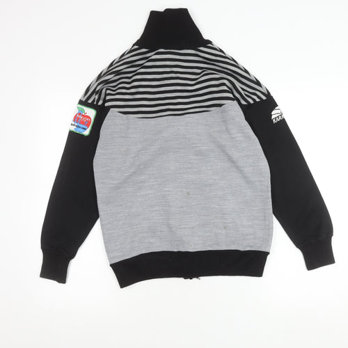 Karhu Unisex Grey Black Marathon Logo Track Jacket M Retro