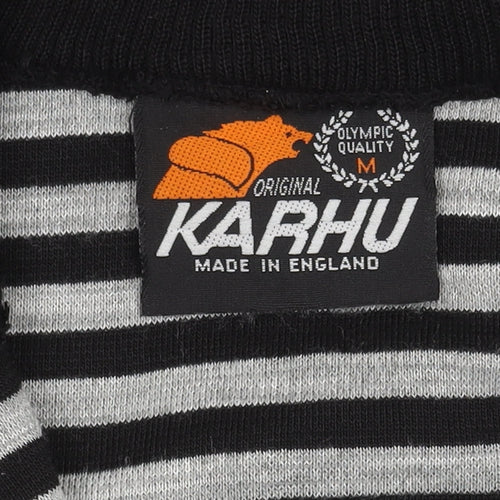 Karhu Unisex Grey Black Marathon Logo Track Jacket M Retro