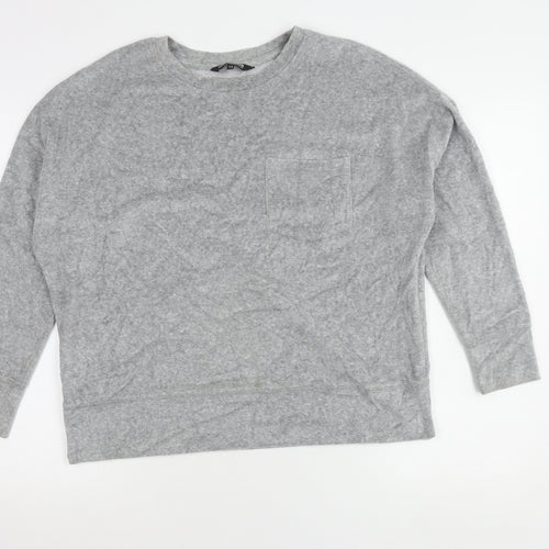 Debenhams Women’s Grey Cotton Blend Crew Neck Pullover Jumper Size 12