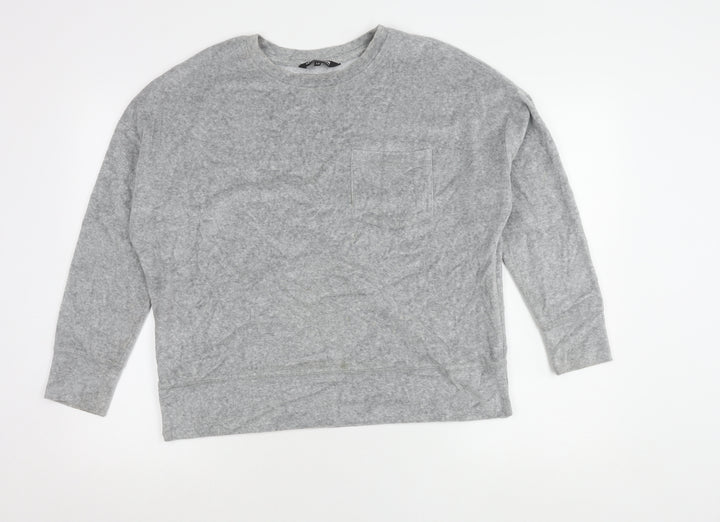 Debenhams Women’s Grey Cotton Blend Crew Neck Pullover Jumper Size 12