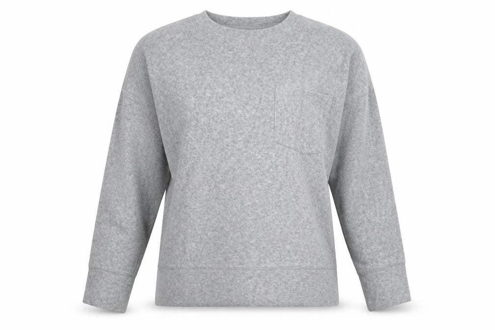 Front view of Debenhams Women’s Grey Cotton Blend Crew Neck jumper, size UK 12