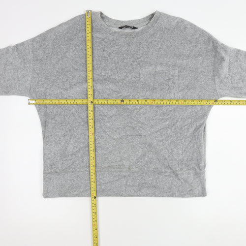 Debenhams Women’s Grey Cotton Blend Crew Neck Pullover Jumper Size 12