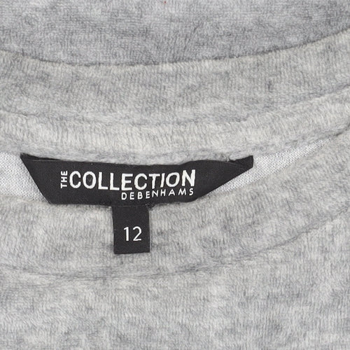 Debenhams Women’s Grey Cotton Blend Crew Neck Pullover Jumper Size 12