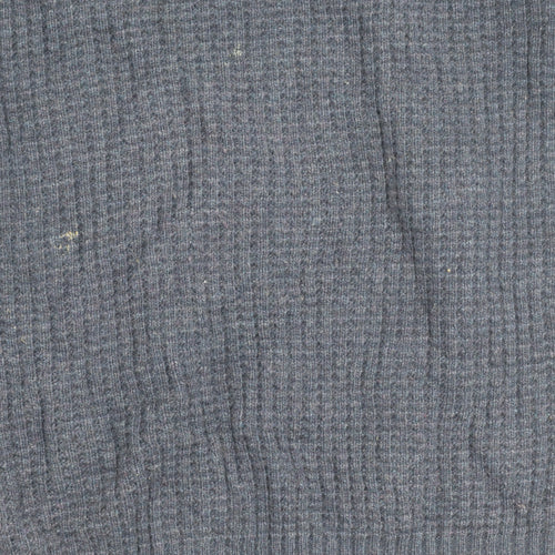 MNG Men’s Blue Wool Blend XL Waffle Knit Crew Pullover Jumper