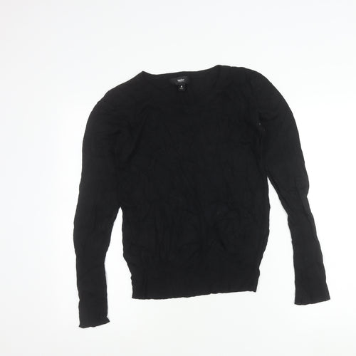 Volcano Womens Black V-Neck Pullover Jumper Size S Long Sleeve Knit
