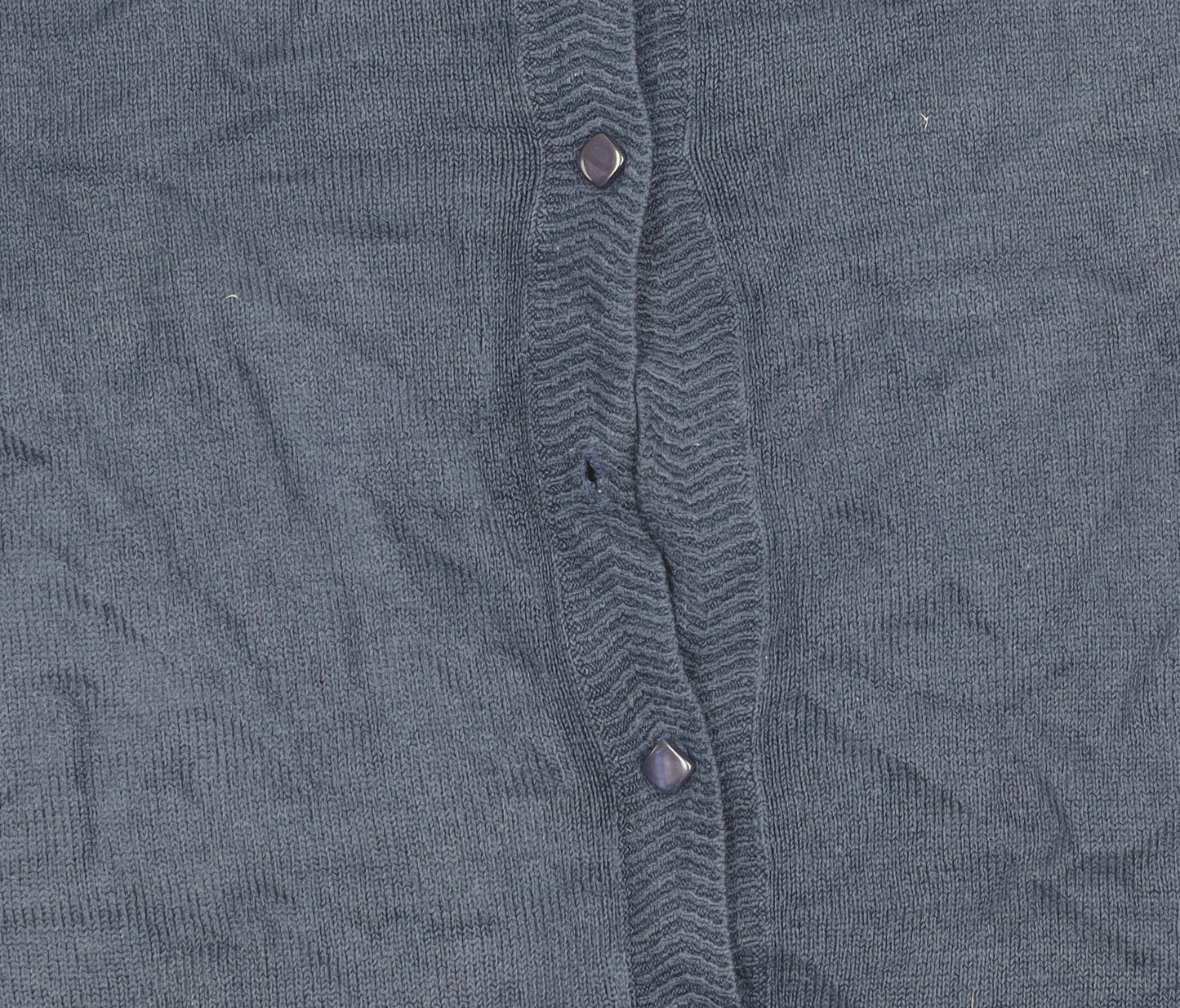 Laura Michelle Women’s Blue Cardigan L Acrylic Knit Crew Neck