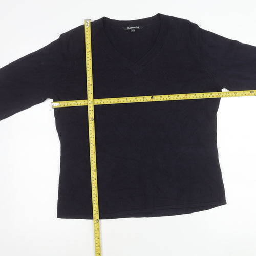Bonmarché Women’s Blue XL V-Neck Acrylic Pullover Jumper