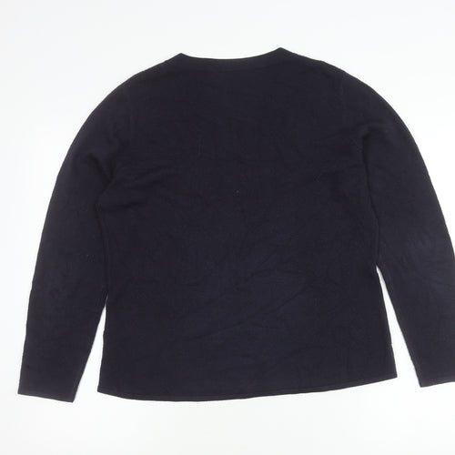 Bonmarché Women’s Blue XL V-Neck Acrylic Pullover Jumper