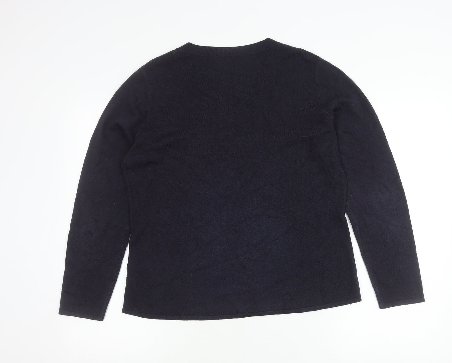 Bonmarché Women’s Blue XL V-Neck Acrylic Pullover Jumper