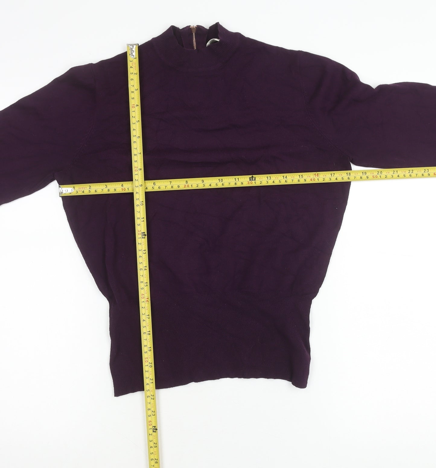 Linea Women’s Purple Mock Neck Full Zip Jumper Size S