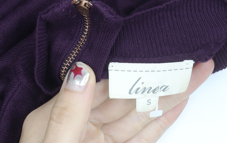 Linea Women’s Purple Mock Neck Full Zip Jumper Size S